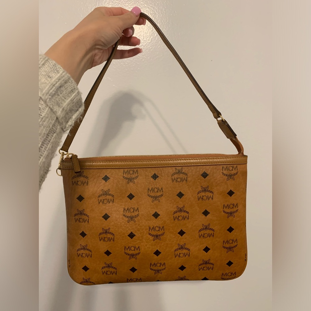 MCM Brown Monogram Shoulder Bag